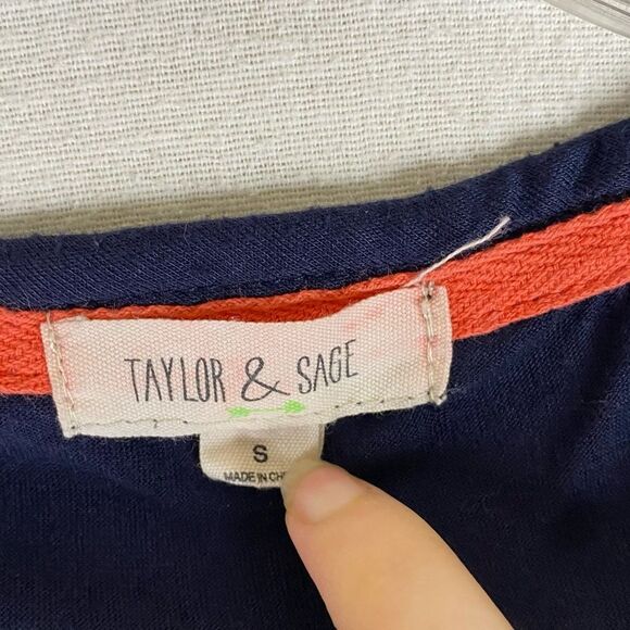 Taylor & Sage Tank Top Blue Orange Floral Lightweight Top Small - Picture 8 of 8